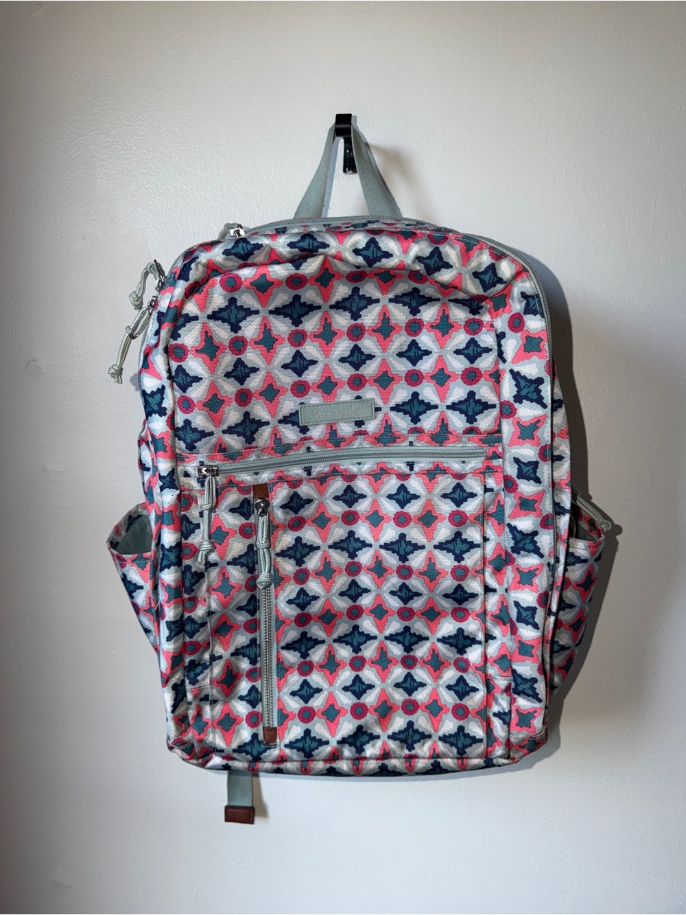 Vera Bradley Lighten Up Grand Backpack “Water Geo” Women's Pink & Navy Pattern